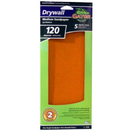 Gator Finishing 7276 4.25 in. 120 Grit Pre-Cut Drywall Paper, PK5 839474
